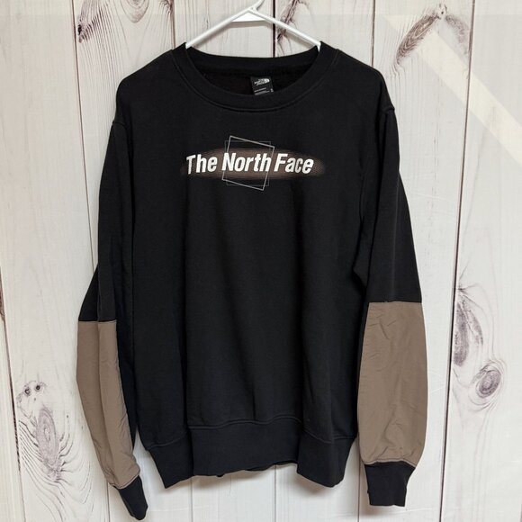 The North Face Mixed-Media Crew Sweatshirt Men’s XL Black EUC - Picture 1 of 9